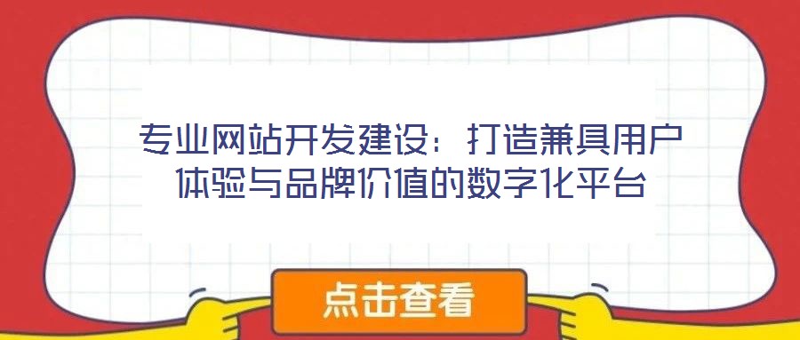 專業(yè)網(wǎng)站開發(fā)建設(shè)：打造兼具用戶體驗(yàn)與品牌價值的數(shù)字化平臺