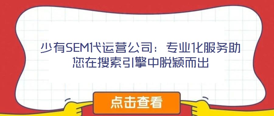 少有SEM代運營公司：專業化服務助您在搜索引擎中脫穎而出