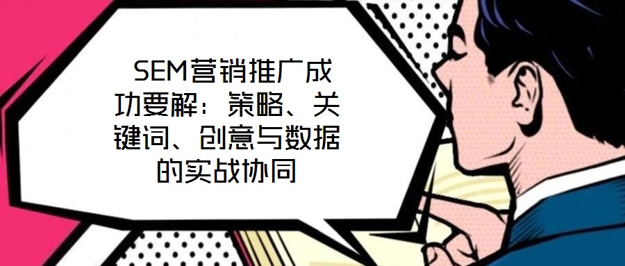  SEM營銷推廣成功要解：策略、關(guān)鍵詞、創(chuàng)意與數(shù)據(jù)的實戰(zhàn)協(xié)同