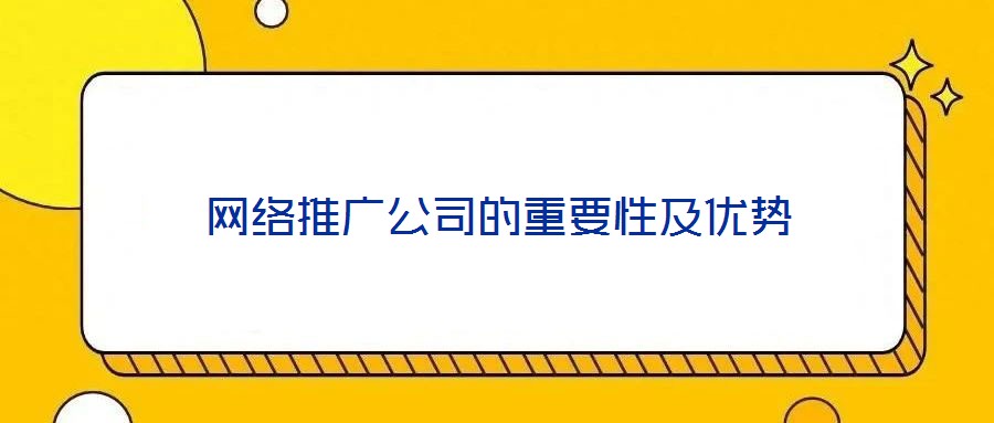 網(wǎng)絡(luò)推廣公司的重要性及優(yōu)勢(shì)