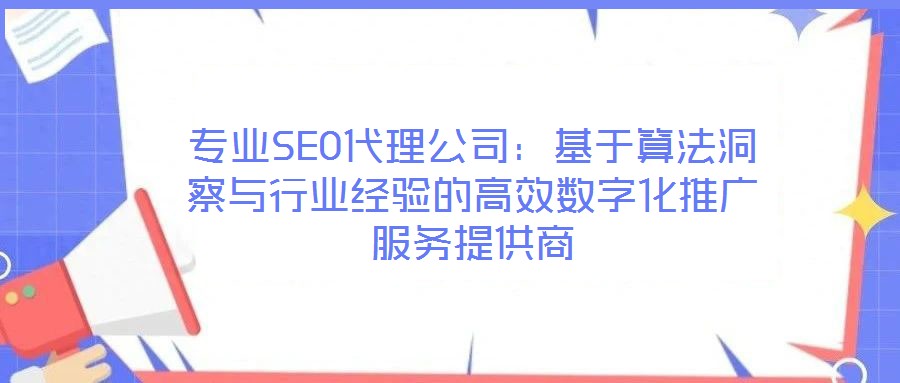 專(zhuān)業(yè)SEO代理公司：基于算法洞察與行業(yè)經(jīng)驗(yàn)的高效數(shù)字化推廣服務(wù)提供商