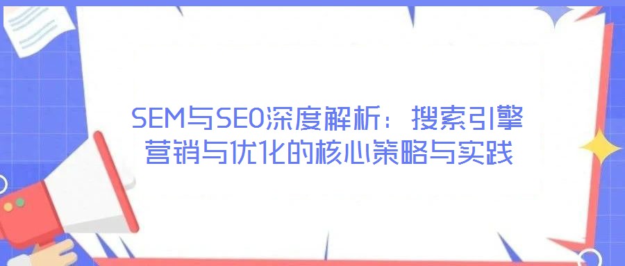 SEM與SEO深度解析：搜索引擎營銷與優(yōu)化的核心策略與實(shí)踐