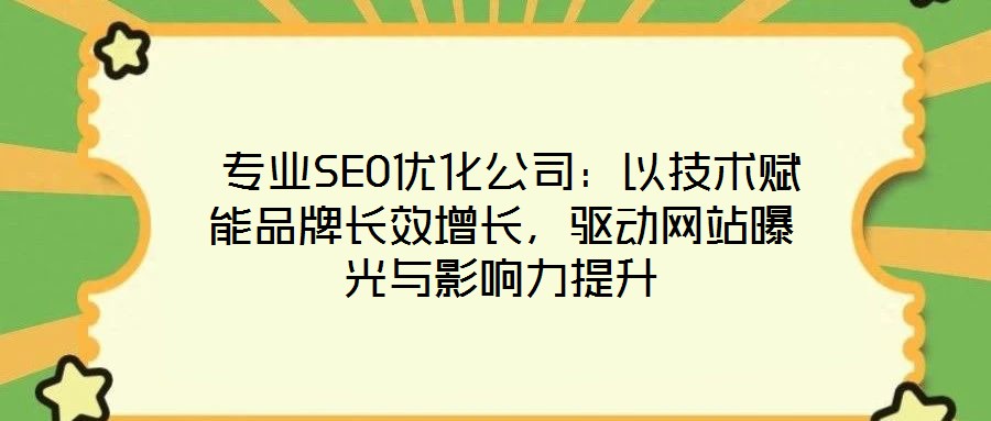  專業SEO優化公司：以技術賦能品牌長效增長，驅動網站曝光與影響力提升