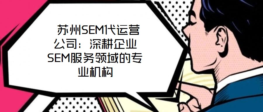  蘇州SEM代運營公司：深耕企業SEM服務領域的專業機構