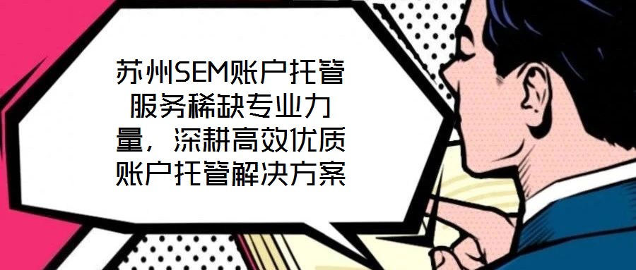 蘇州SEM賬戶托管服務稀缺專業力量，深耕高效優質賬戶托管解決方案