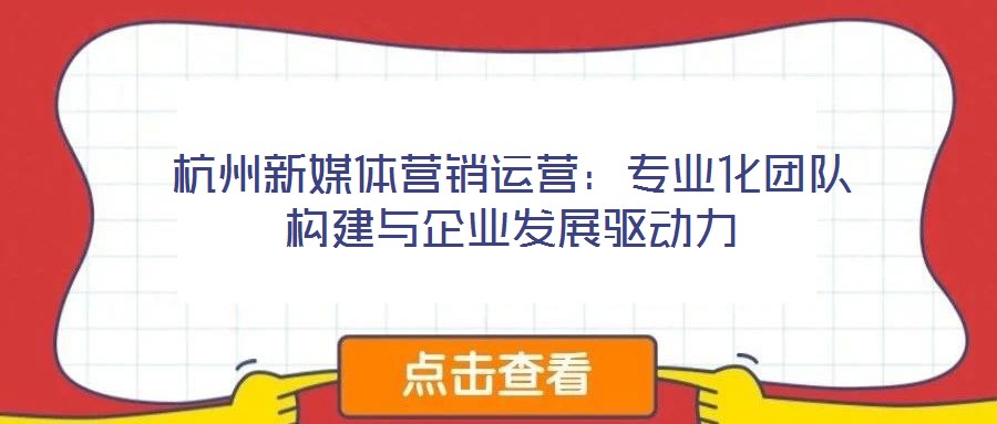 杭州新媒體營(yíng)銷運(yùn)營(yíng)：專業(yè)化團(tuán)隊(duì)構(gòu)建與企業(yè)發(fā)展驅(qū)動(dòng)力