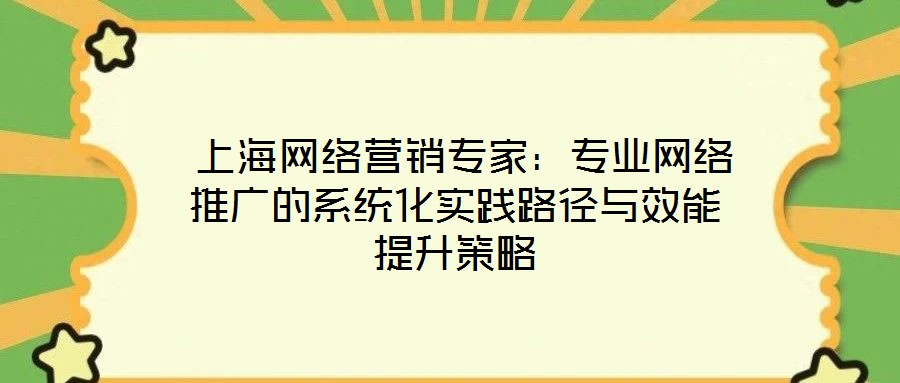  上海網(wǎng)絡(luò)營銷專家：專業(yè)網(wǎng)絡(luò)推廣的系統(tǒng)化實(shí)踐路徑與效能提升策略