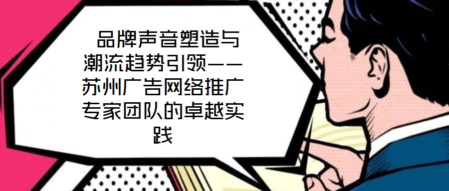  品牌聲音塑造與潮流趨勢引領(lǐng)——蘇州廣告網(wǎng)絡(luò)推廣專家團隊的卓越實踐