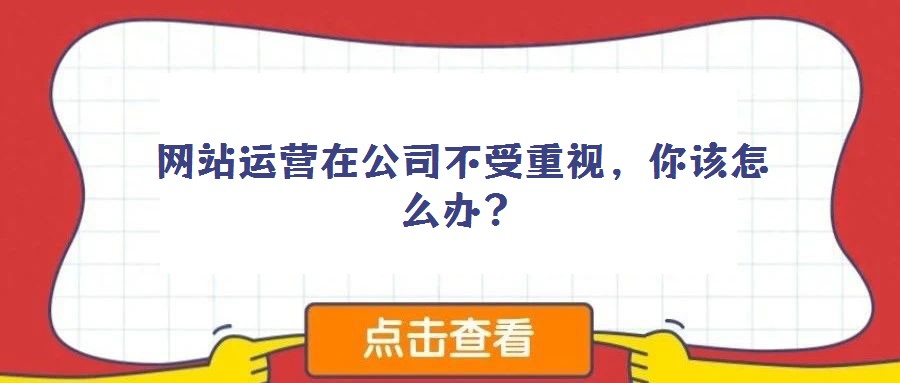 網站運營在公司不受重視,你該怎么辦?
