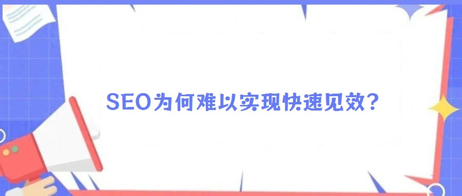 SEO為何難以實(shí)現(xiàn)快速見效?